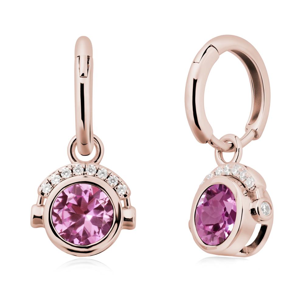 Headphones-Inspired Playful Pink Sapphire Earrings - LUO Jewelry #metal_14k rose gold