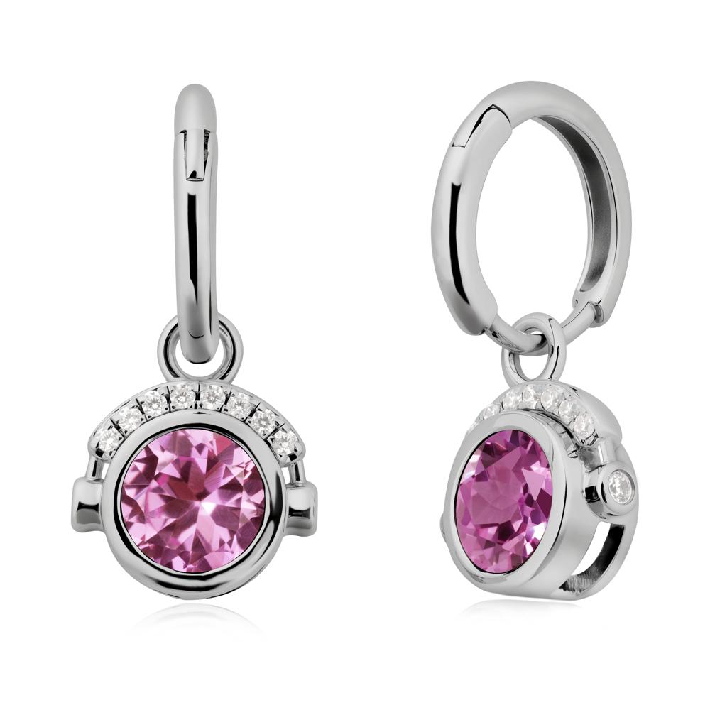 Headphones-Inspired Playful Pink Sapphire Earrings - LUO Jewelry #metal_platinum