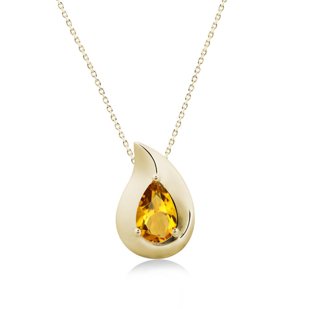 Simple Teardrop Citrine Pendant - LUO Jewelry #metal_14k yellow gold
