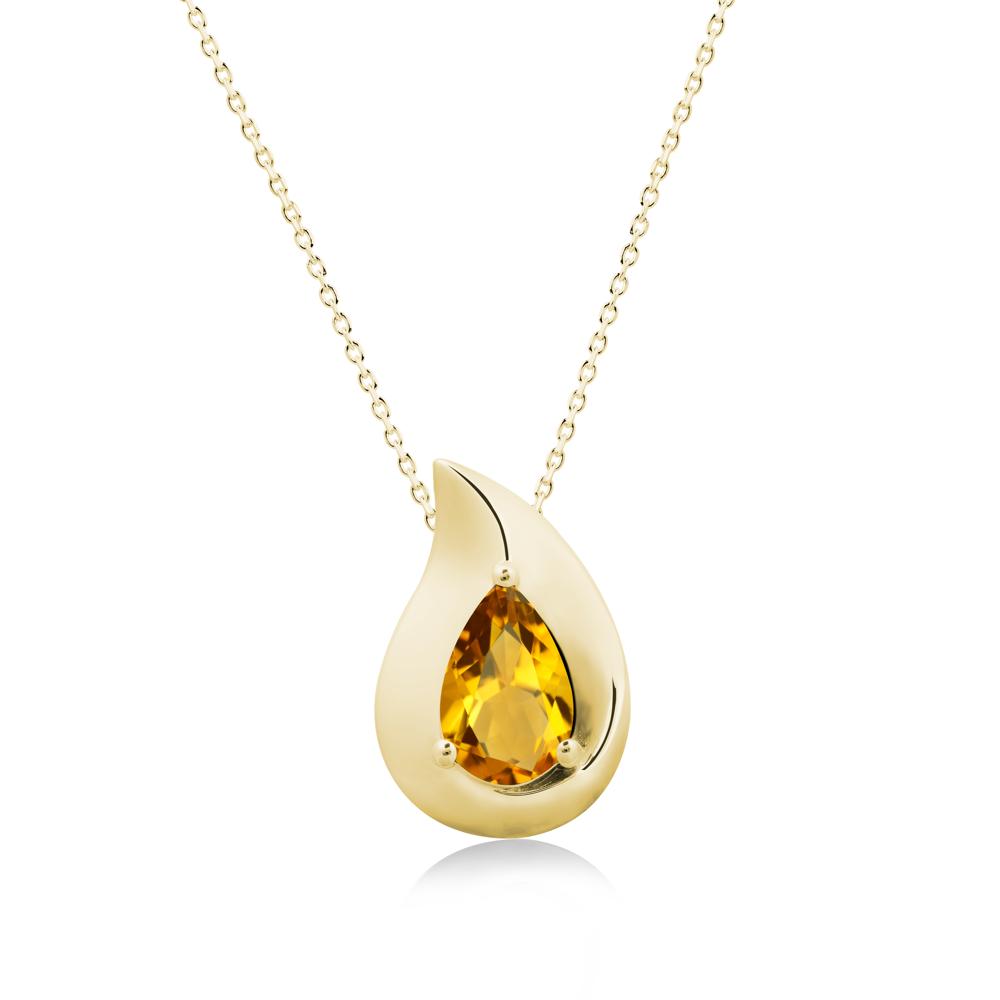 Simple Teardrop Citrine Pendant - LUO Jewelry #metal_18k yellow gold
