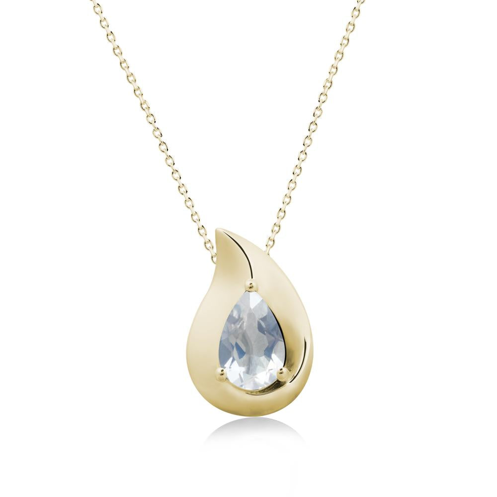 Simple Teardrop Moonstone Pendant - LUO Jewelry #metal_14k yellow gold