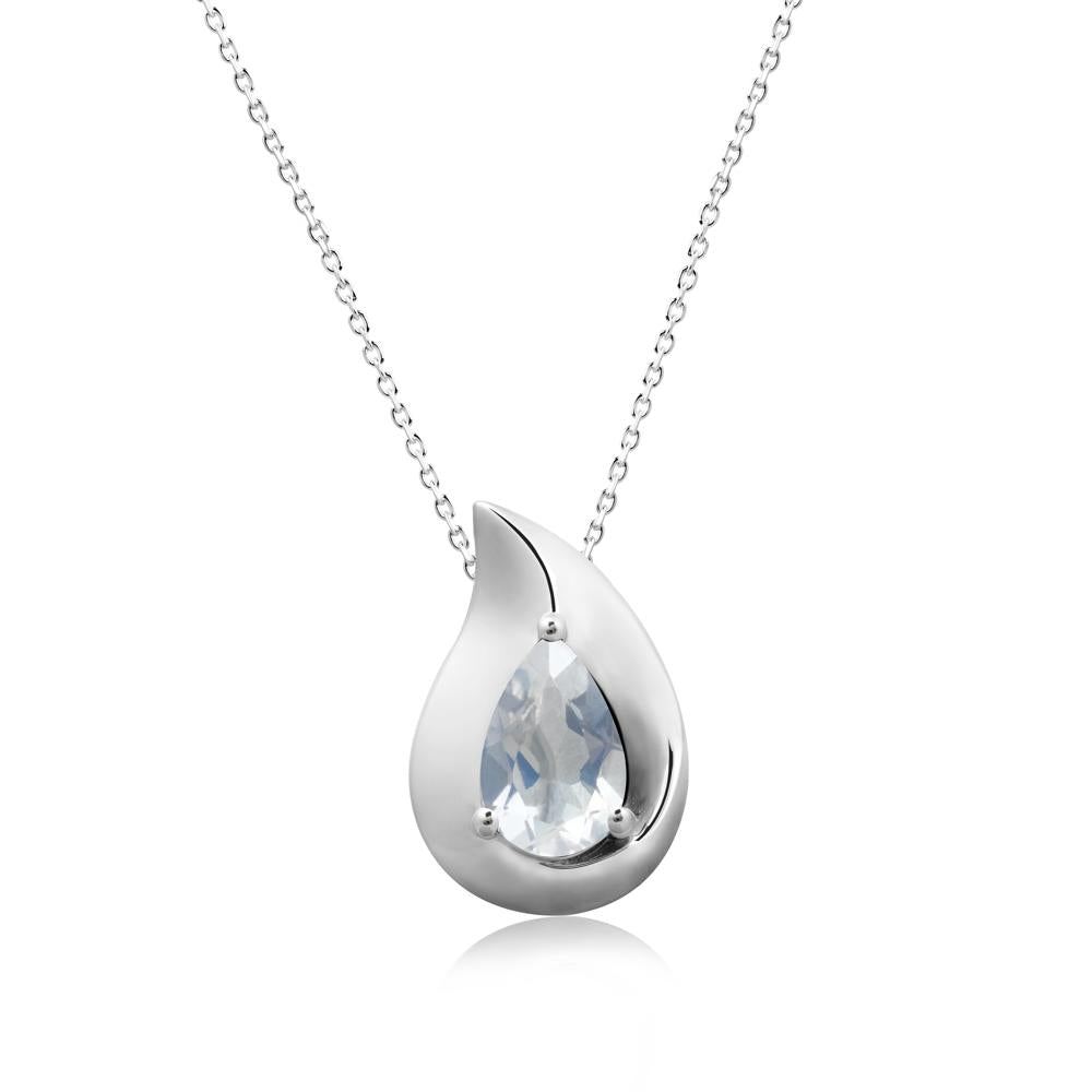 Simple Teardrop Moonstone Pendant - LUO Jewelry #metal_18k white gold