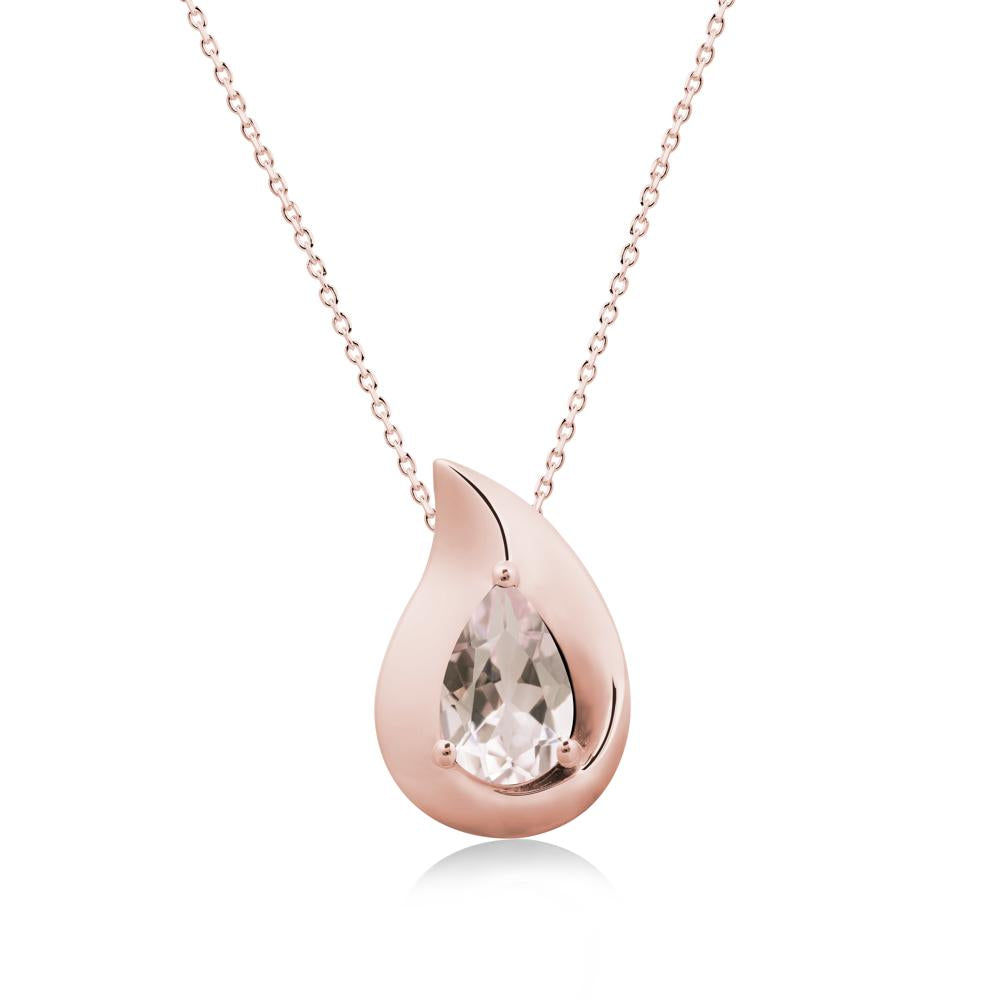 Simple Teardrop Morganite Necklace - LUO Jewelry #metal_18k rose gold