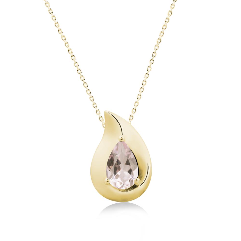 Simple Teardrop Morganite Necklace - LUO Jewelry #metal_18k yellow gold