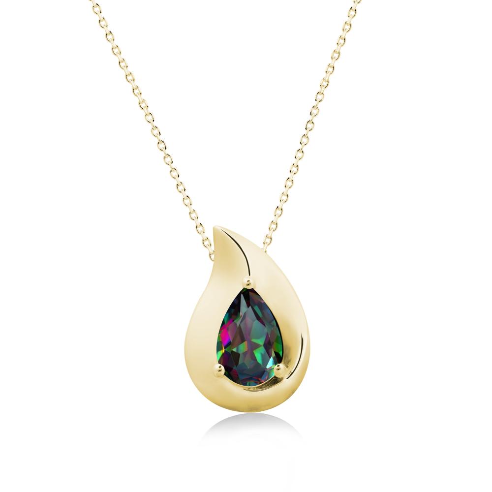 Simple Teardrop Mystic Topaz Pendant - LUO Jewelry #metal_18k yellow gold