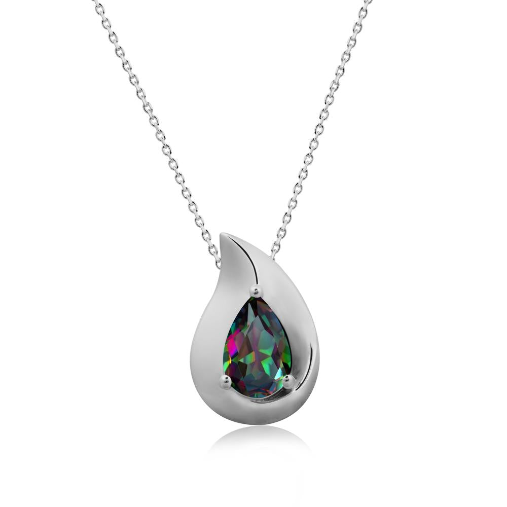 Simple Teardrop Mystic Topaz Pendant - LUO Jewelry #metal_platinum