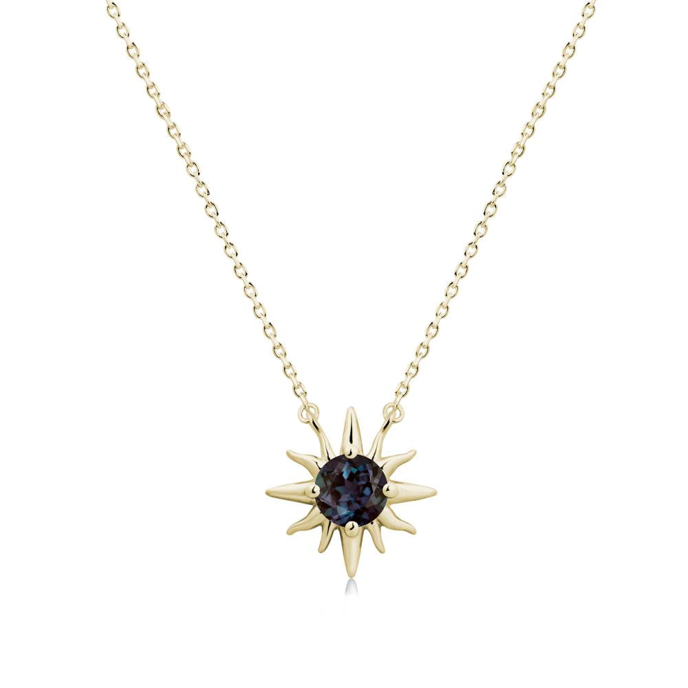 Celestial Sun Alexandrite Necklace - LUO Jewelry #metal_14k yellow gold