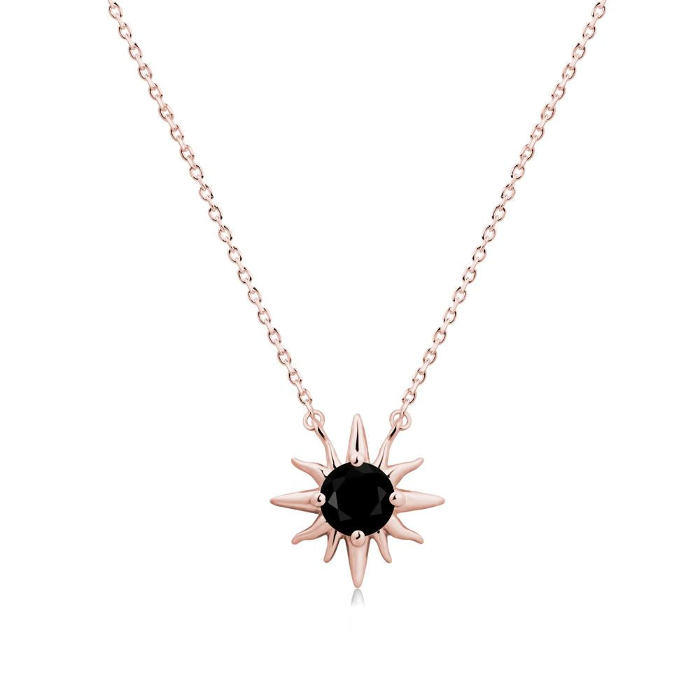 Celestial Sun Black Spinel Necklace - LUO Jewelry #metal_18k rose gold