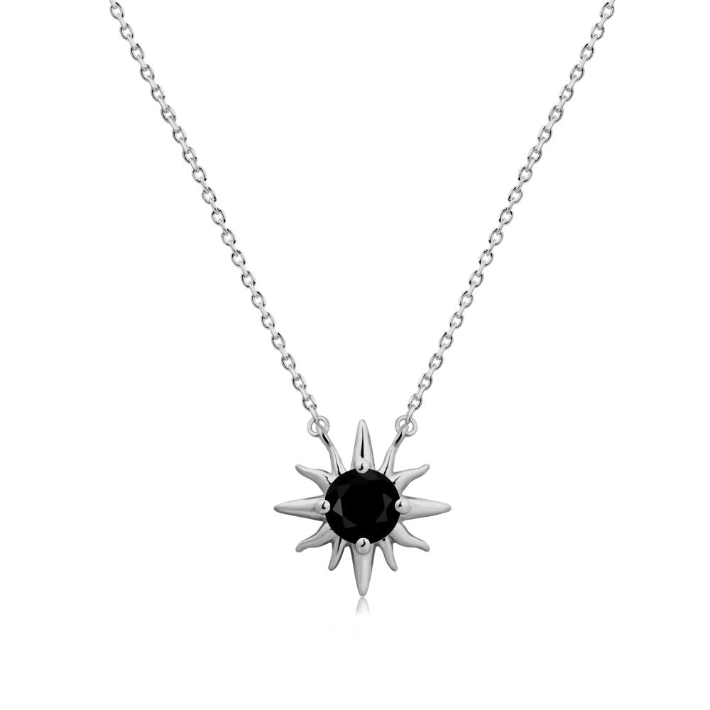 Celestial Sun Black Spinel Necklace - LUO Jewelry #metal_platinum
