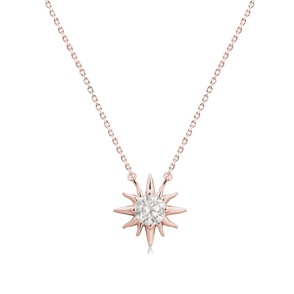 Sun Pendant Necklace with Cubic Zirconia - LUO Jewelry #metal_18k rose gold