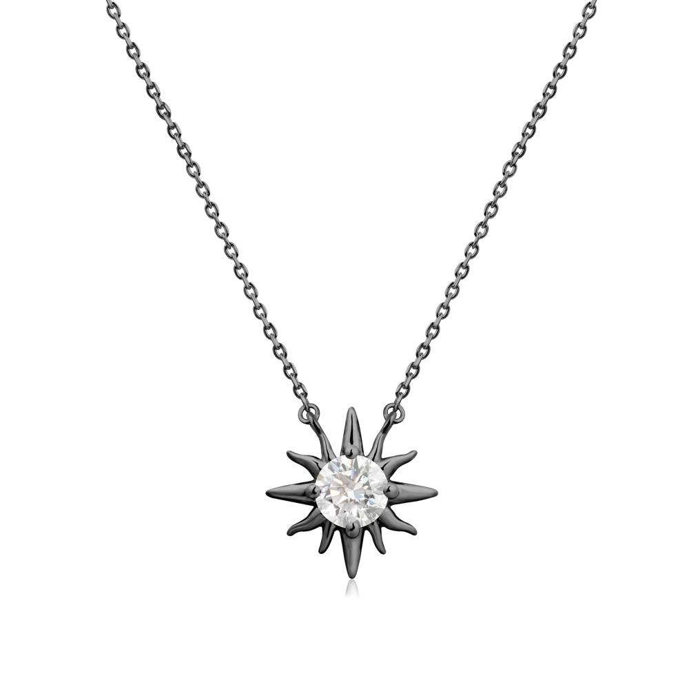 Celestial Sun Diamond Necklace - LUO Jewelry #metal_black finish sterling silver