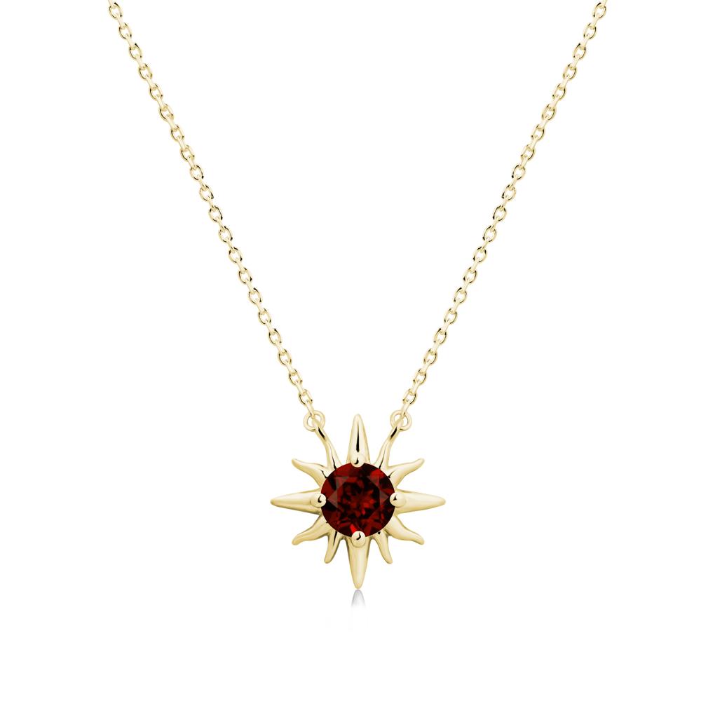Celestial Sun Garnet Necklace - LUO Jewelry #metal_18k yellow gold