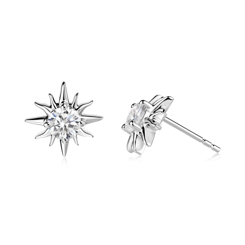 Celestial Sun Cubic Zirconia Stud Earrings - LUO Jewelry #metal_sterling silver