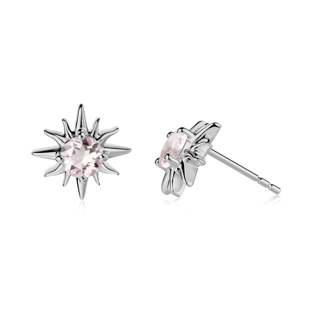 Celestial Sun Morganite Stud Earrings - LUO Jewelry #metal_platinum