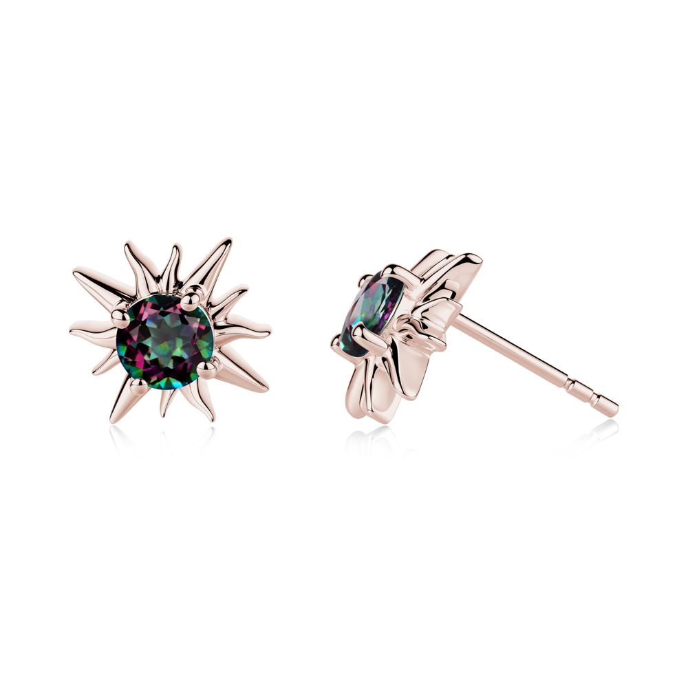 Celestial Sun Mystic Topaz Stud Earrings - LUO Jewelry #metal_14k rose gold