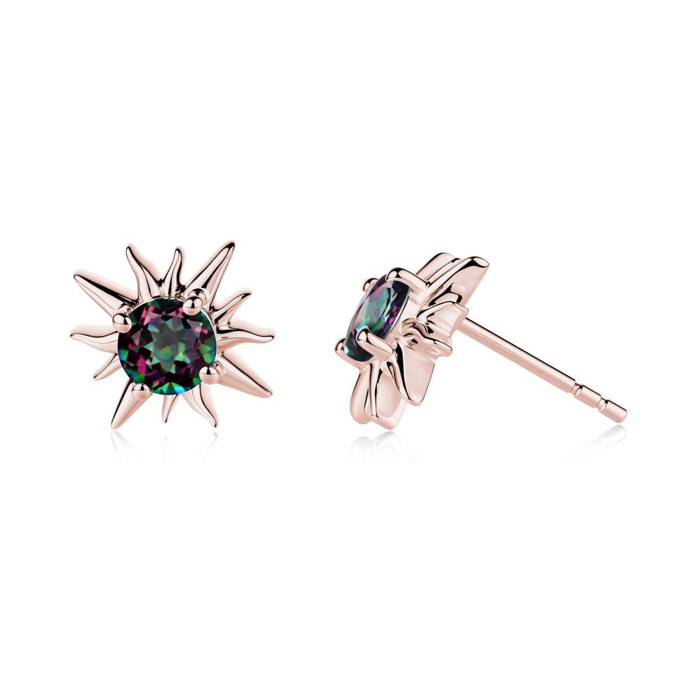 Celestial Sun Mystic Topaz Stud Earrings - LUO Jewelry #metal_18k rose gold