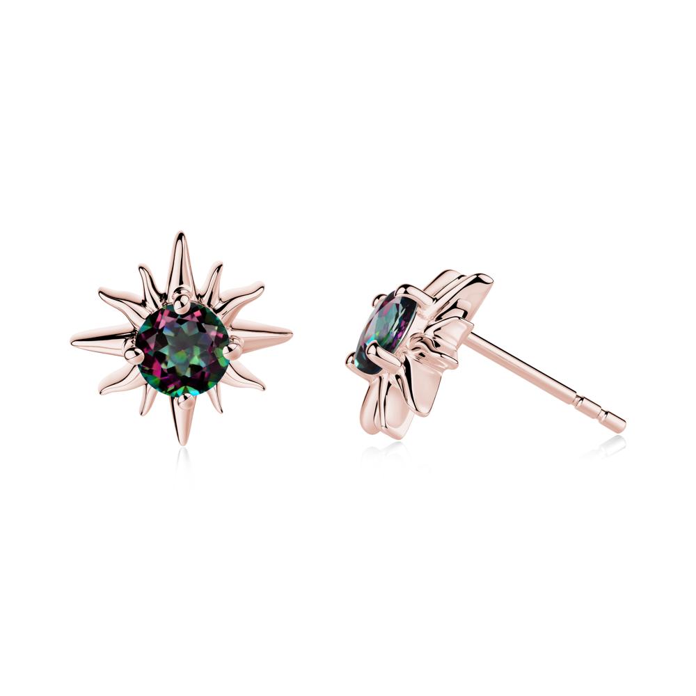 Celestial Sun Mystic Topaz Stud Earrings - LUO Jewelry #metal_18k rose gold