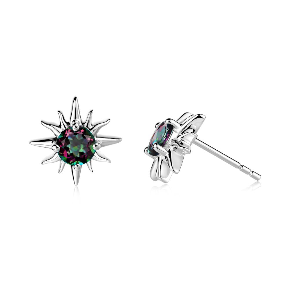 Celestial Sun Mystic Topaz Stud Earrings - LUO Jewelry #metal_18k white gold