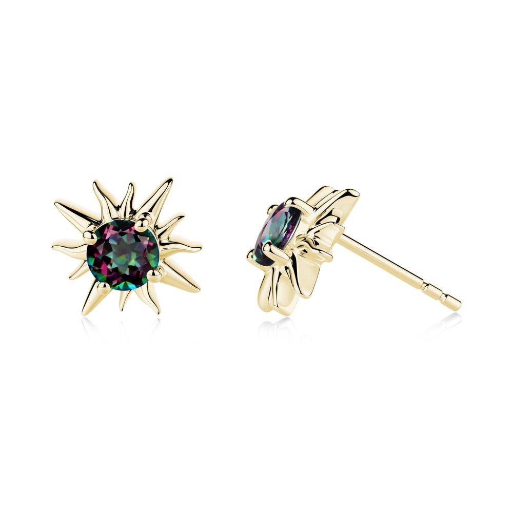 Celestial Sun Mystic Topaz Stud Earrings - LUO Jewelry #metal_18k yellow gold