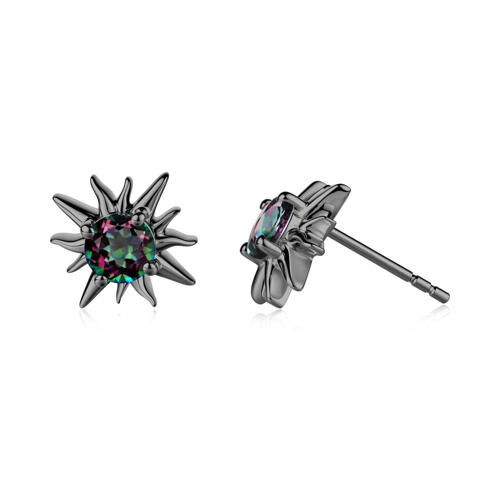 Celestial Sun Mystic Topaz Stud Earrings - LUO Jewelry #metal_black finish sterling silver