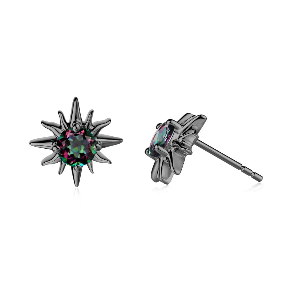 Celestial Sun Mystic Topaz Stud Earrings - LUO Jewelry #metal_black finish sterling silver