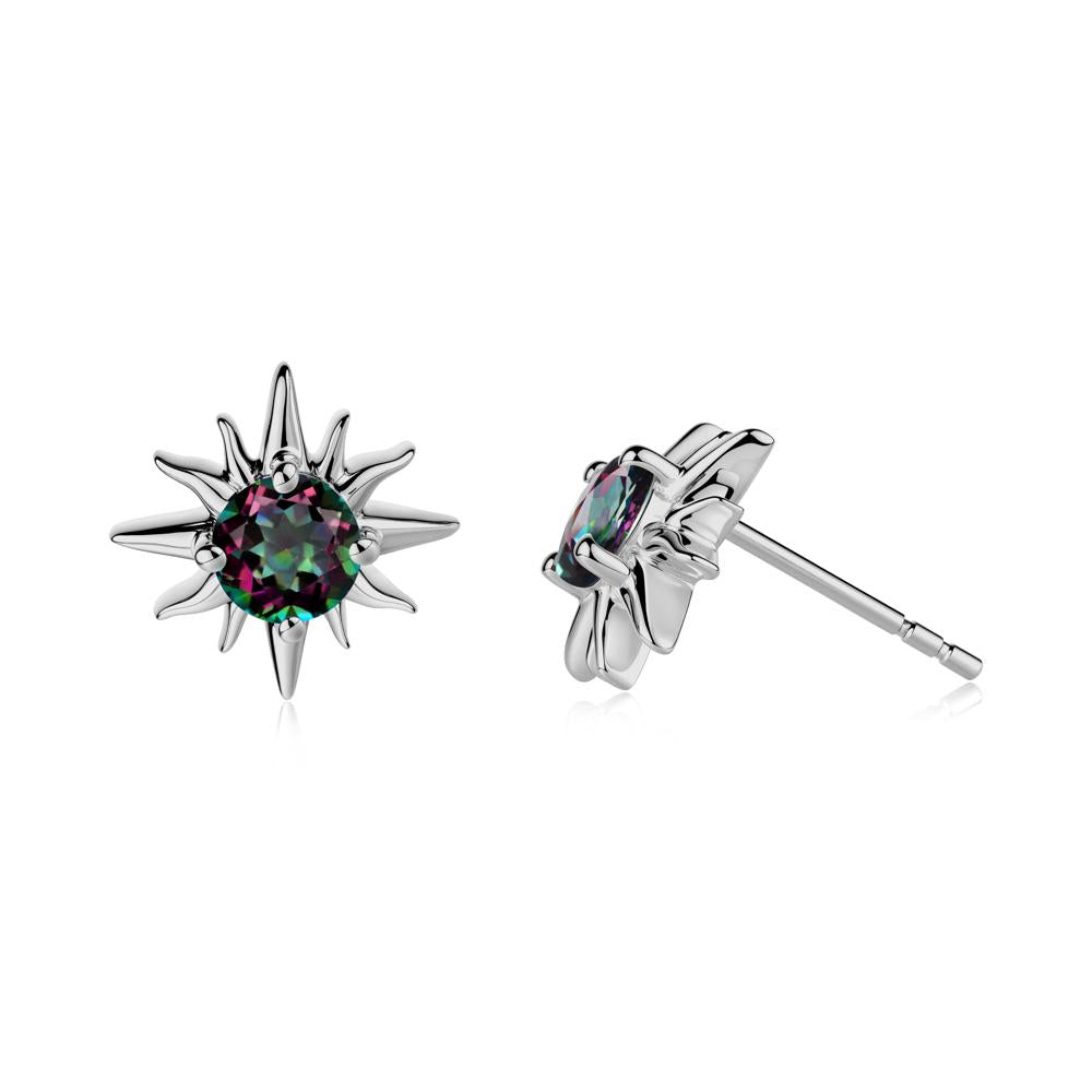 Celestial Sun Mystic Topaz Stud Earrings - LUO Jewelry #metal_platinum