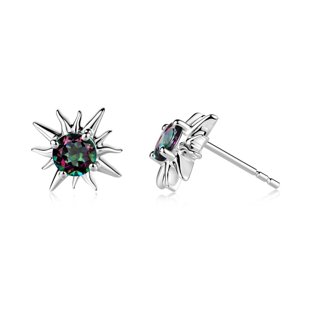 Celestial Sun Mystic Topaz Stud Earrings - LUO Jewelry #metal_sterling silver