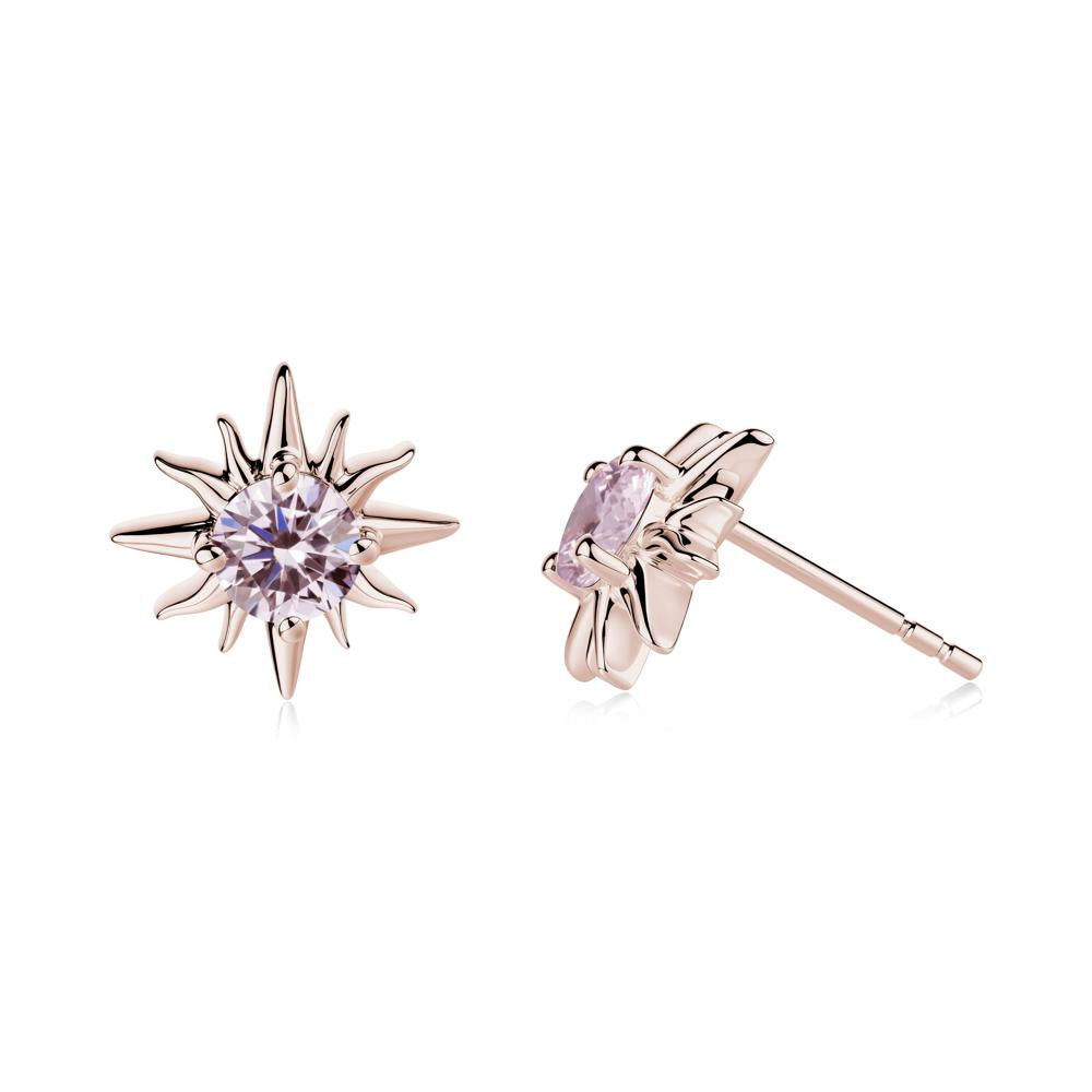 Celestial Sun Pink Cubic Zirconia Stud Earrings - LUO Jewelry #metal_14k rose gold