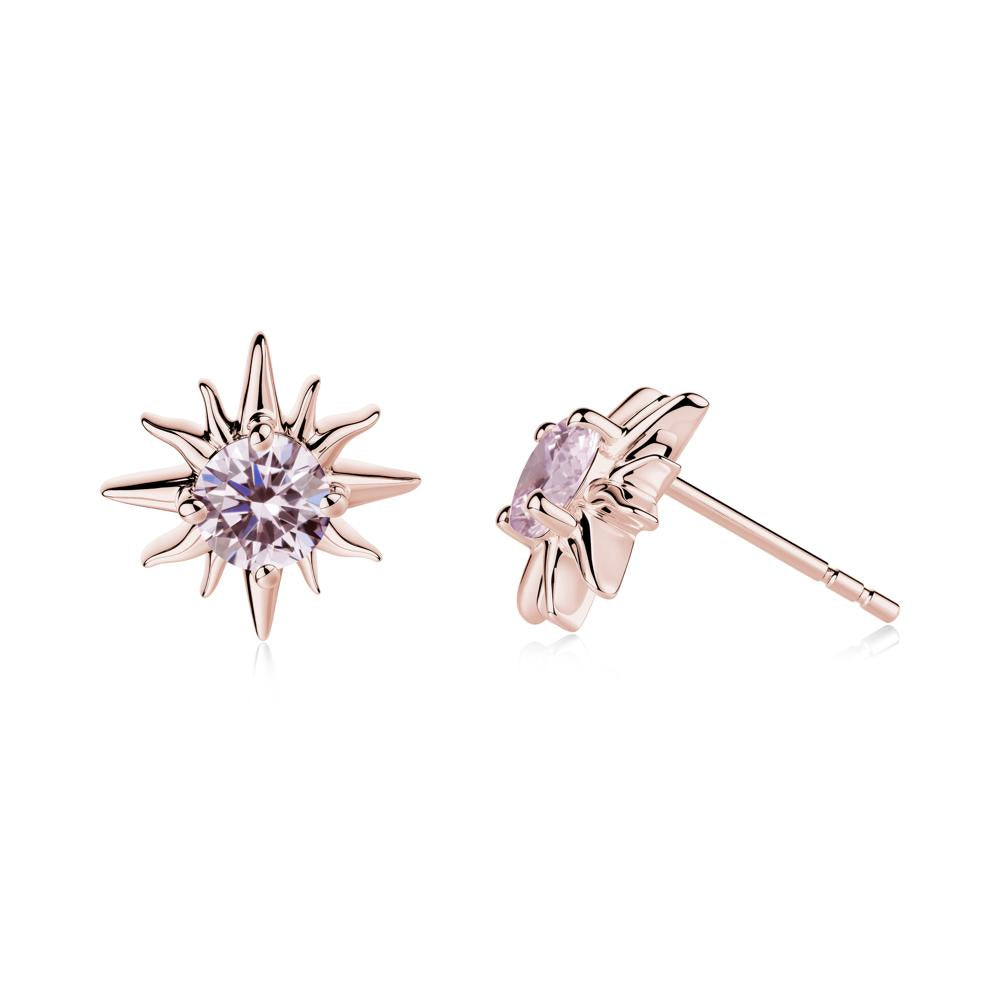 Celestial Sun Pink Cubic Zirconia Stud Earrings - LUO Jewelry #metal_18k rose gold