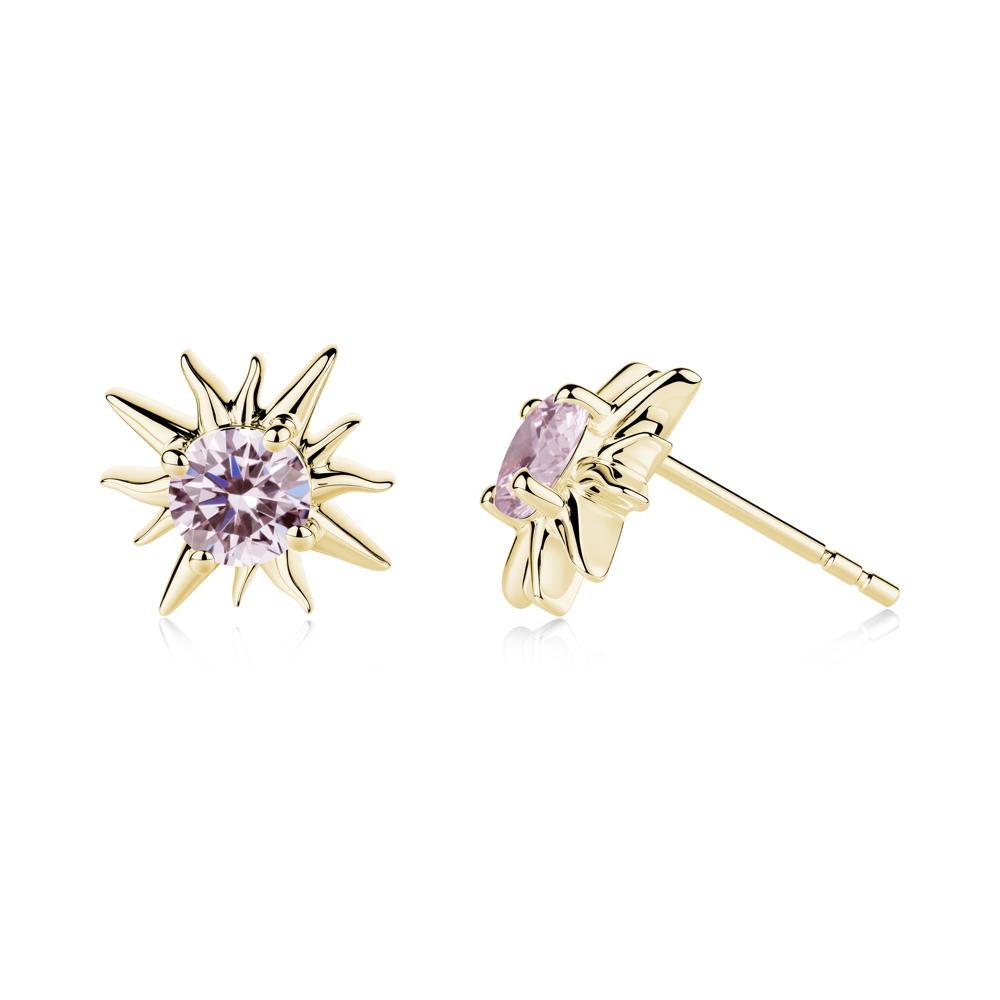 Celestial Sun Pink Cubic Zirconia Stud Earrings - LUO Jewelry #metal_18k yellow gold