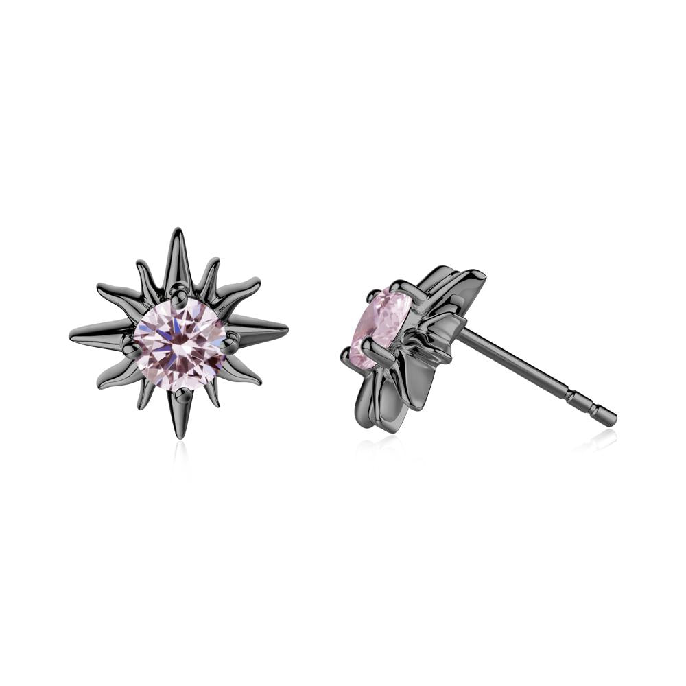 Celestial Sun Pink Cubic Zirconia Stud Earrings - LUO Jewelry #metal_black finish sterling silver