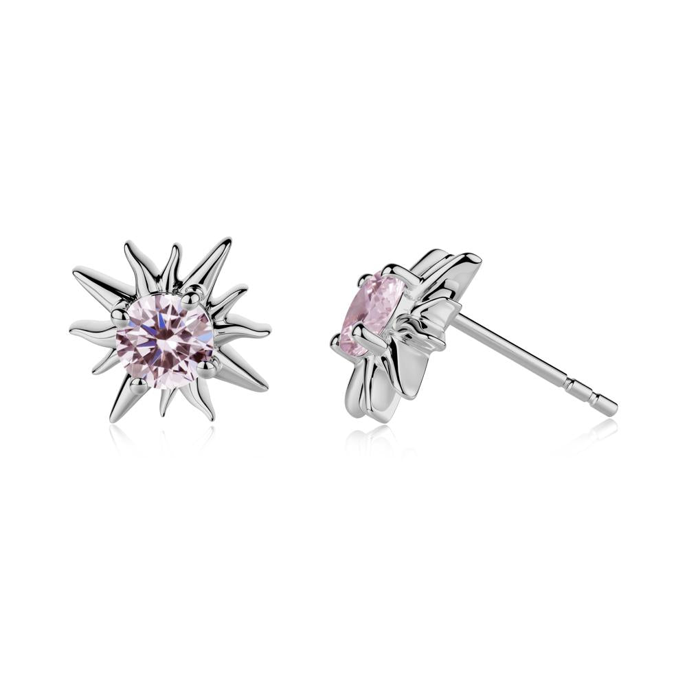 Celestial Sun Pink Cubic Zirconia Stud Earrings - LUO Jewelry #metal_platinum