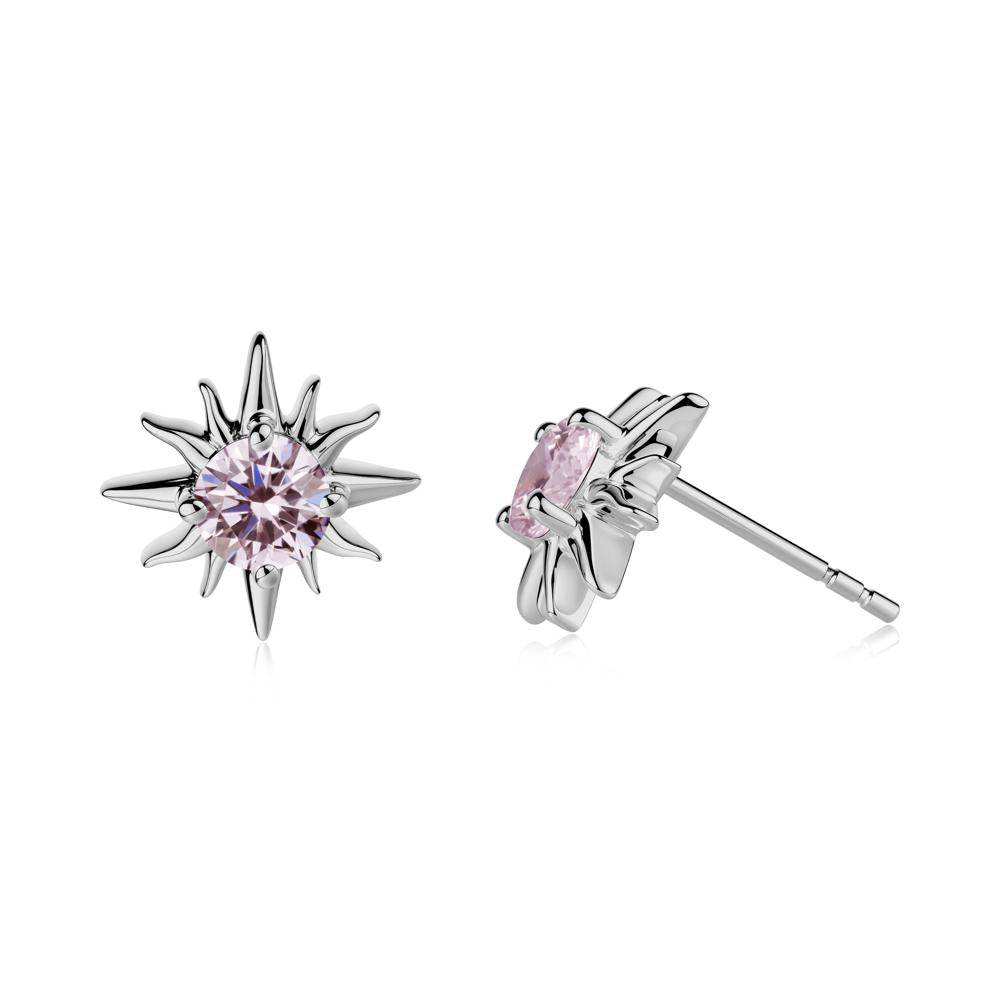 Celestial Sun Pink Cubic Zirconia Stud Earrings - LUO Jewelry #metal_platinum