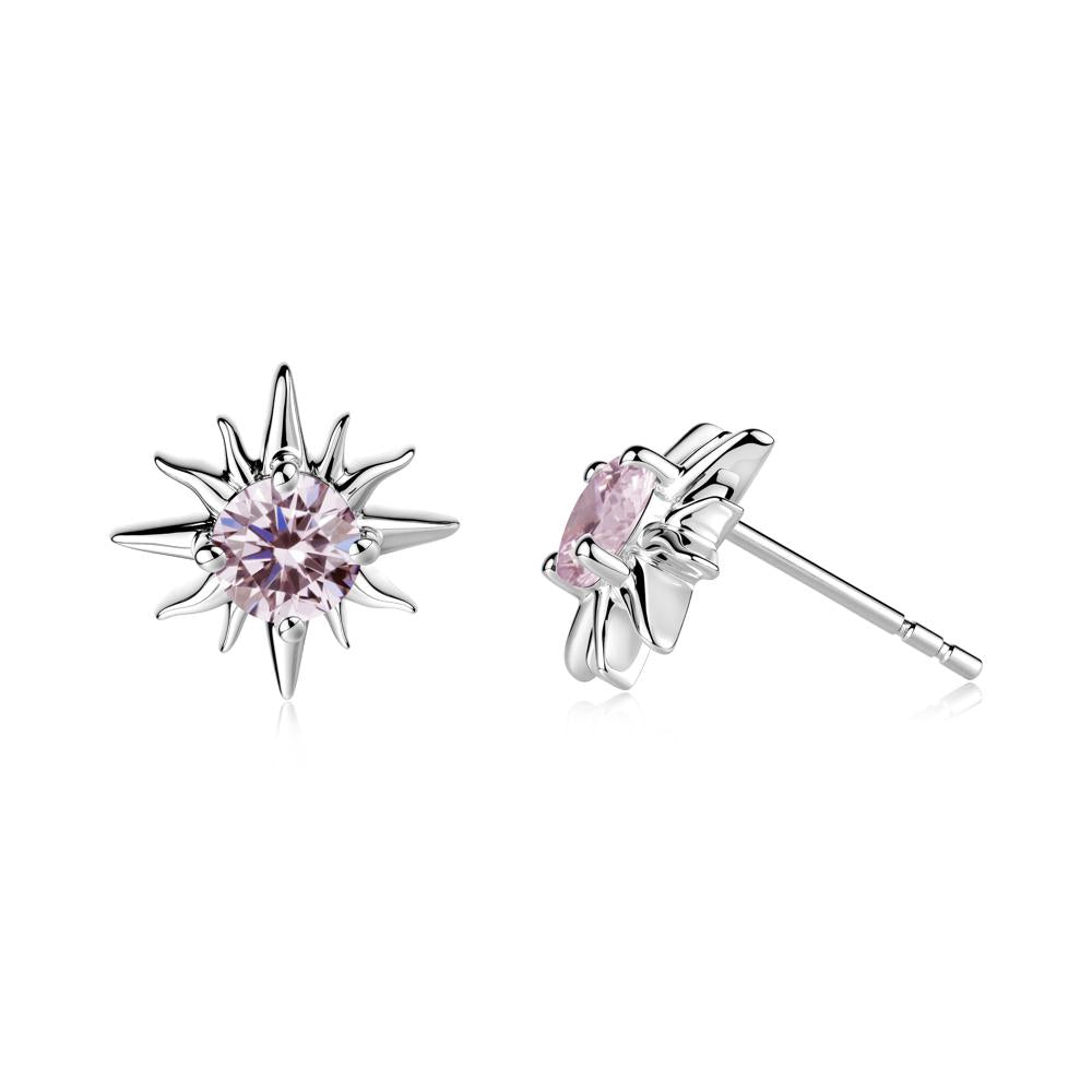 Celestial Sun Pink Cubic Zirconia Stud Earrings - LUO Jewelry #metal_sterling silver
