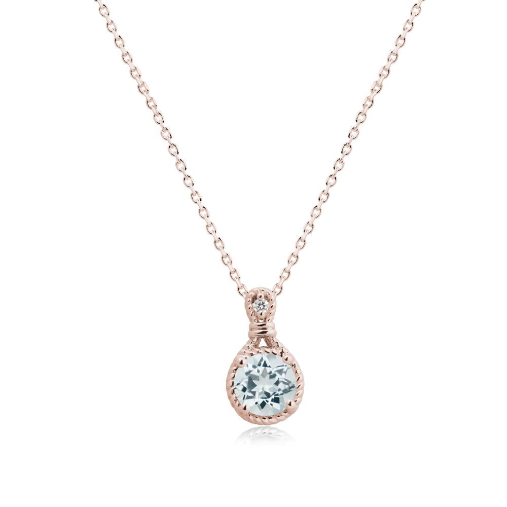 Rope Frame Aquamarine Necklace - LUO Jewelry #metal_14k rose gold