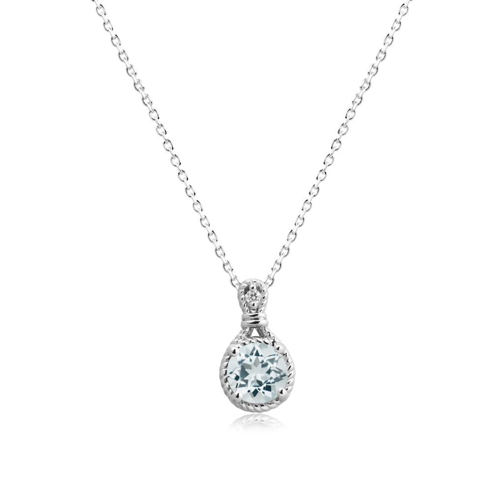 Rope Frame Aquamarine Necklace - LUO Jewelry #metal_18k white gold