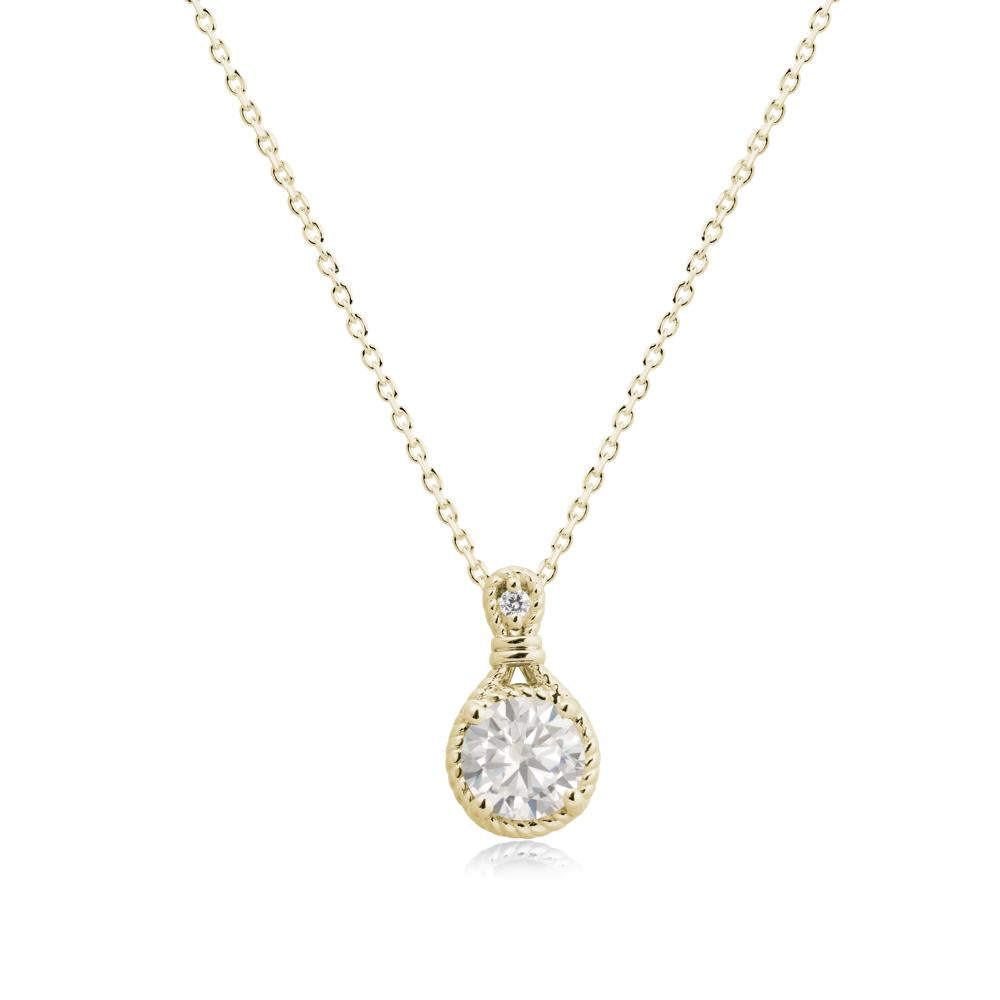 Rope Frame Cubic Zirconia Necklace - LUO Jewelry #metal_14k yellow gold