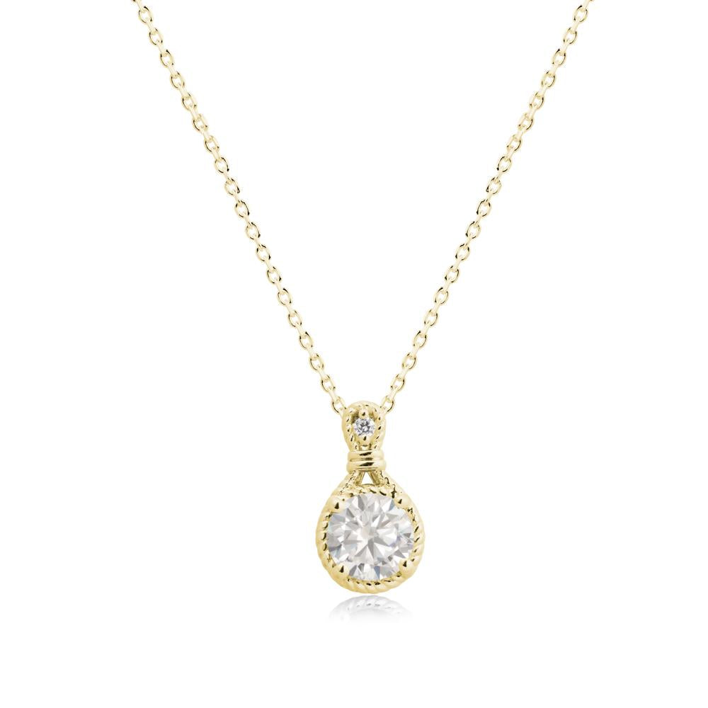 Rope Frame Cubic Zirconia Necklace - LUO Jewelry #metal_18k yellow gold