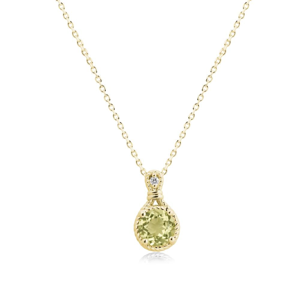 Rope Frame Lemon Quartz Necklace - LUO Jewelry #metal_18k yellow gold