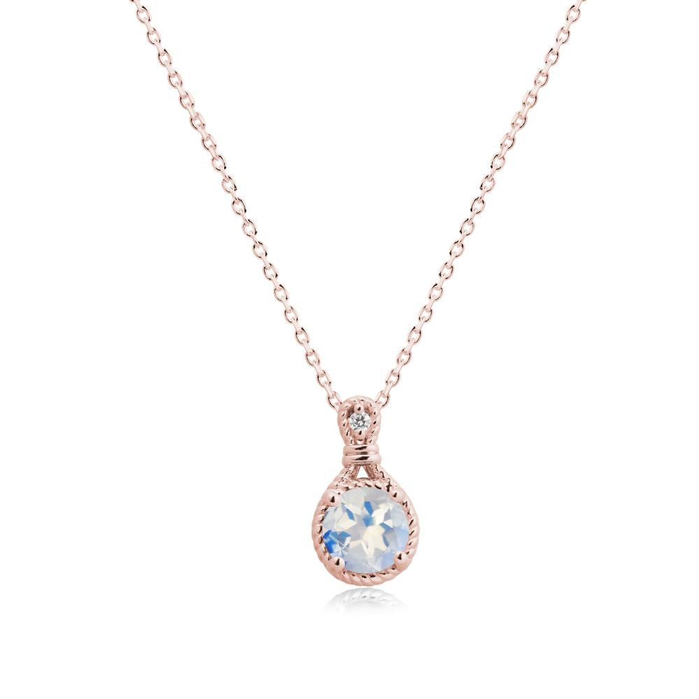 Rope Frame Moonstone Necklace - LUO Jewelry #metal_18k rose gold