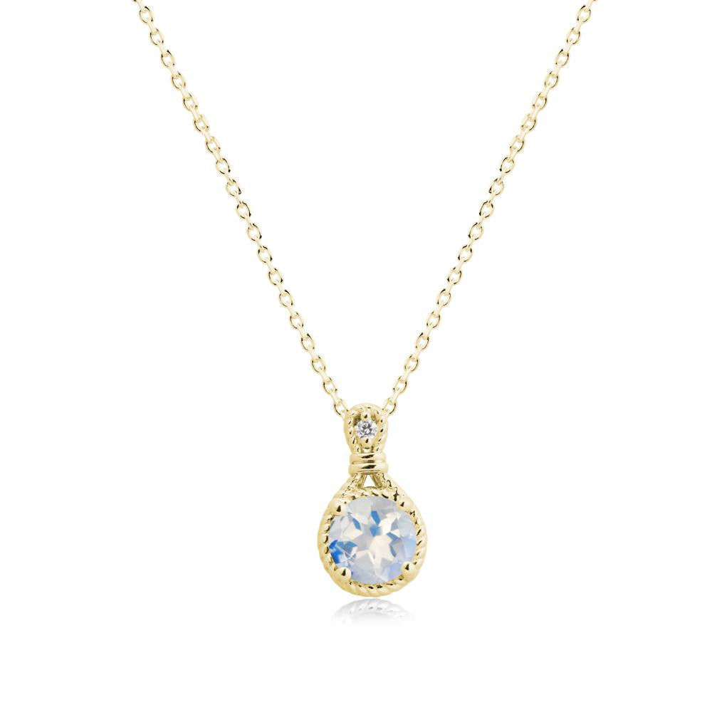 Rope Frame Moonstone Necklace - LUO Jewelry #metal_18k yellow gold