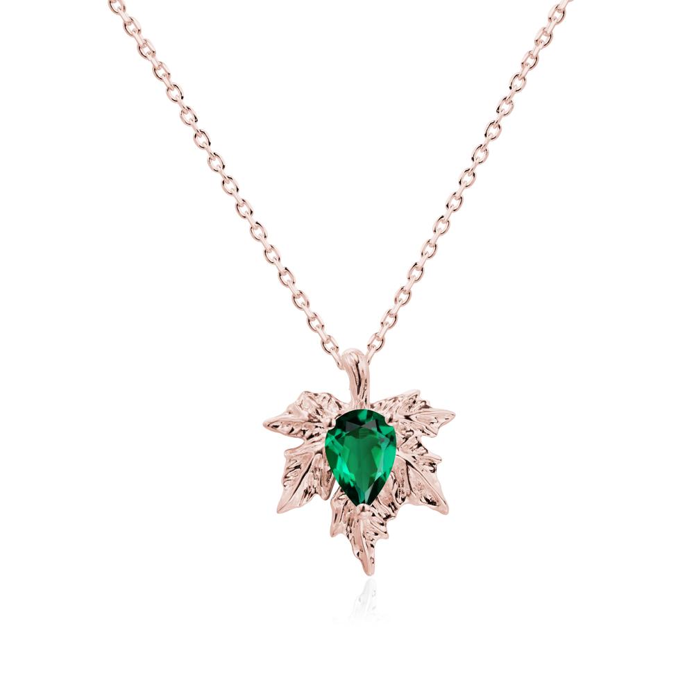 Emerald Maple Pendant Necklace - LUO Jewelry #metal_18k rose gold