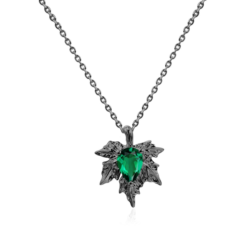 Emerald Maple Pendant Necklace - LUO Jewelry #metal_black finish sterling silver