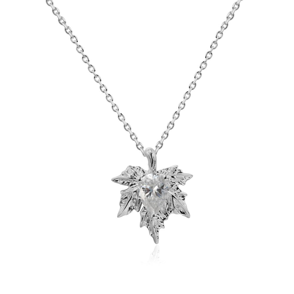 Maple Pear Shaped Moissanite Necklace - LUO Jewelry #metal_platinum