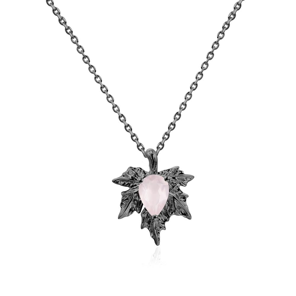 Maple Rose Quartz Necklace - LUO Jewelry #metal_black finish sterling silver