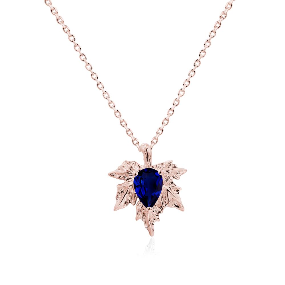 Maple Leaf Sapphire Necklace - LUO Jewelry #metal_18k rose gold