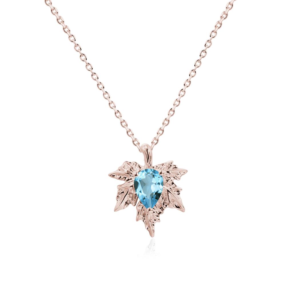 Maple Swiss Blue Topaz Necklace - LUO Jewelry #metal_14k rose gold