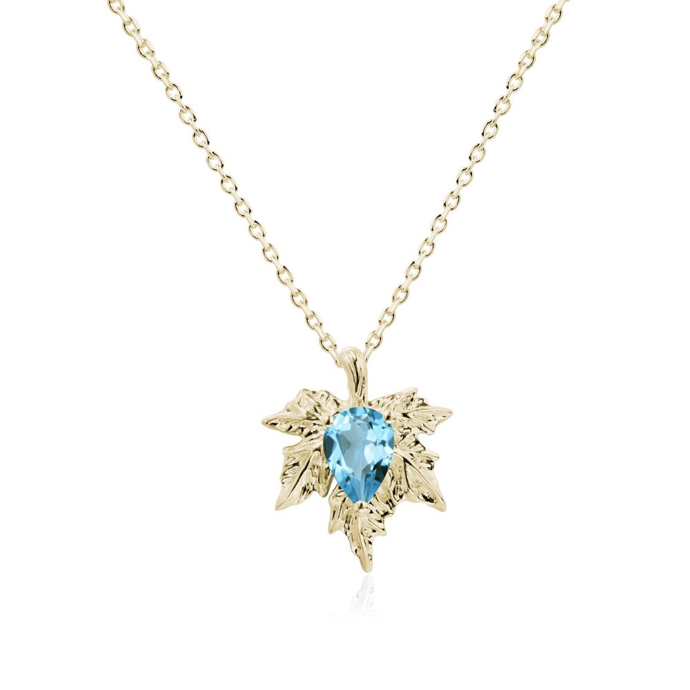 Maple Swiss Blue Topaz Necklace - LUO Jewelry #metal_14k yellow gold