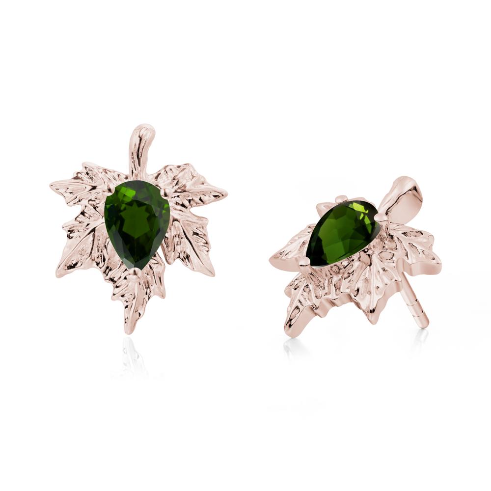 Maple Pear Shaped Diopside Earrings - LUO Jewelry #metal_14k rose gold