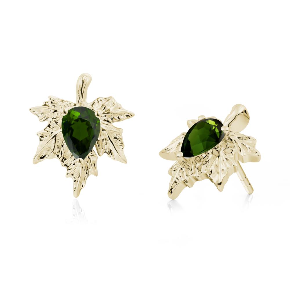 Maple Pear Shaped Diopside Earrings - LUO Jewelry #metal_14k yellow gold